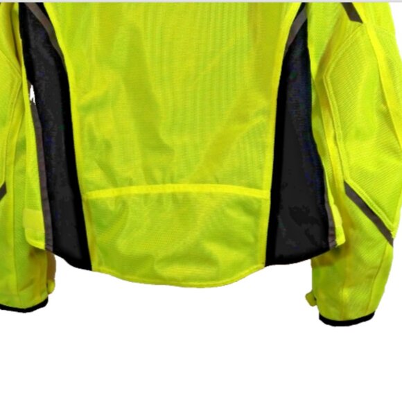 Women’s Hi-Vis Yellow-Black Mesh Motorcycle Jacket 3XL Yellow Black CE Armor EUC - Picture 10 of 16